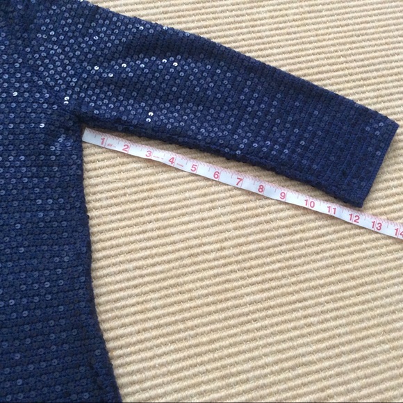 Talbots Blue Sequined Cardigan - Medium - Picture 8 of 9